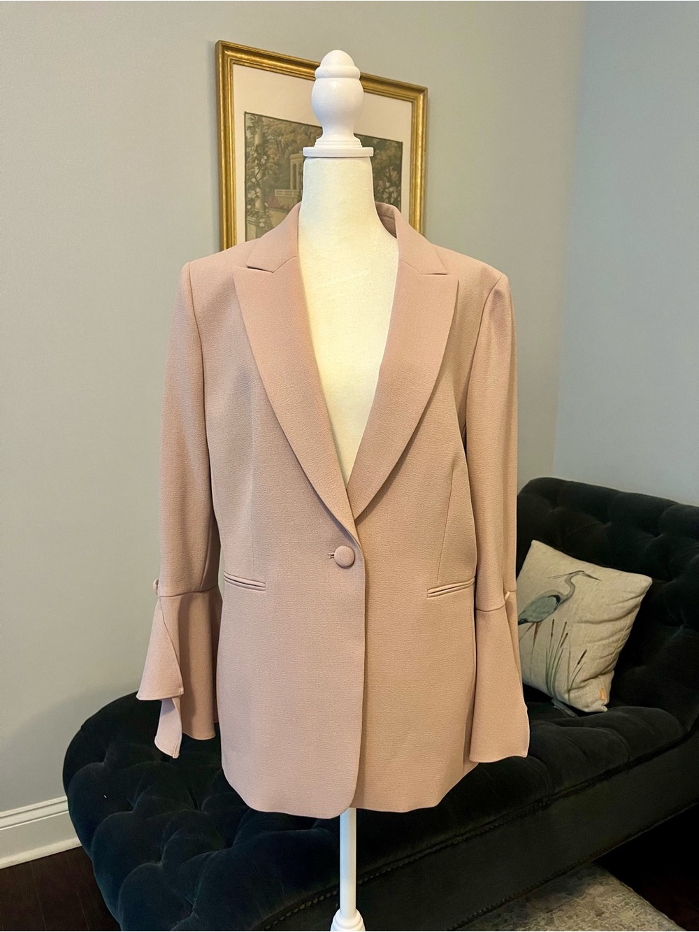 Tahari Dusty Pink Single-Button Blazer with Flared Cuffs
